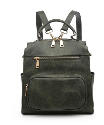 Urban Expressions Miles Vegan Leather Backpack 19357 OLIVE